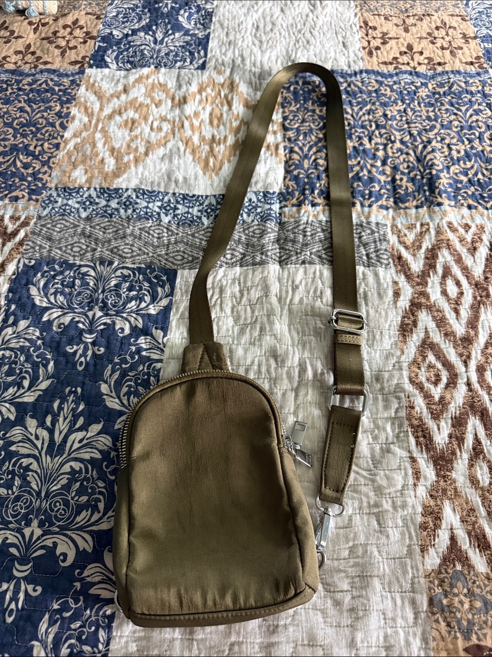 Madison West Olive Green Crossbody Sling Bag